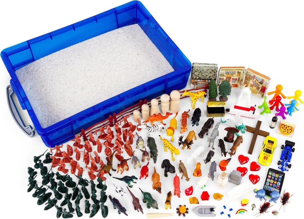 Play Therapy Supply Basic Portable Sand Tray Miniature Starter Kit