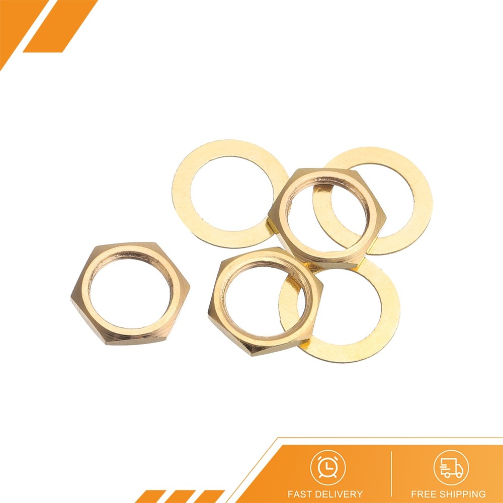 3Set Guitar Nuts and Washers 3/8" Guitar Input Output Jack Socket Nut, Gold