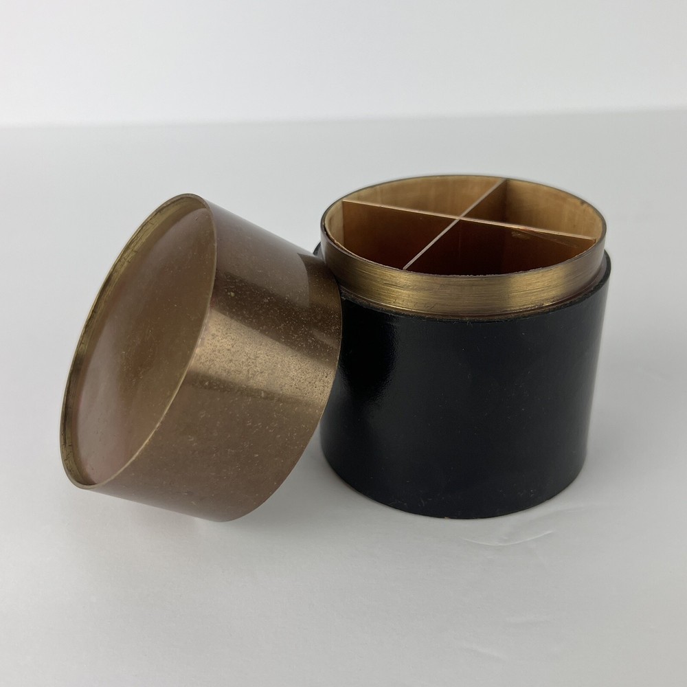 Vtg Cigarette Box Germany Brass Leather