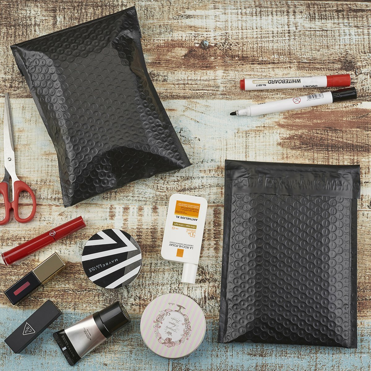 1000 #0 Extra Wide 6.5x10 CD DVD Black Poly Bubble Shipping Mailers Envelopes