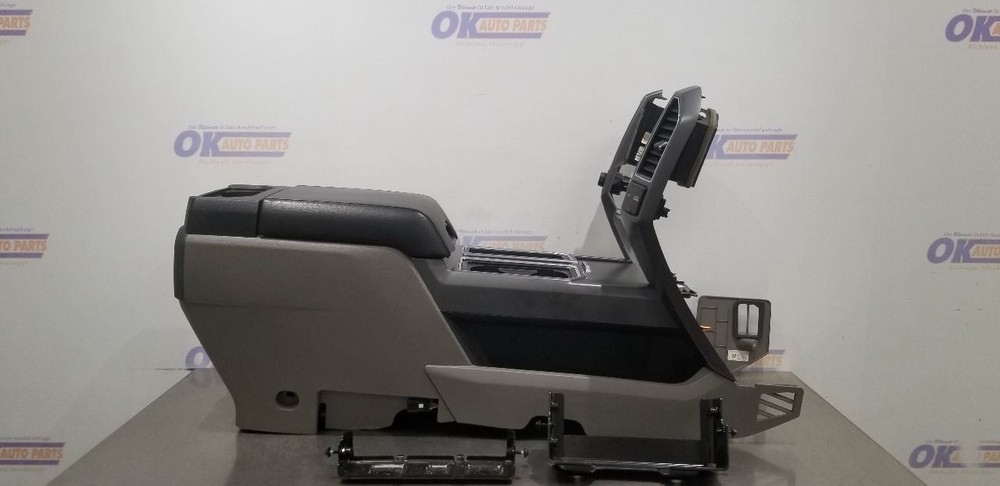 19 FORD F150 COLUMN SHIFT FRONT CENTER FLOOR CONSOLE ASSEMBLY GRAY