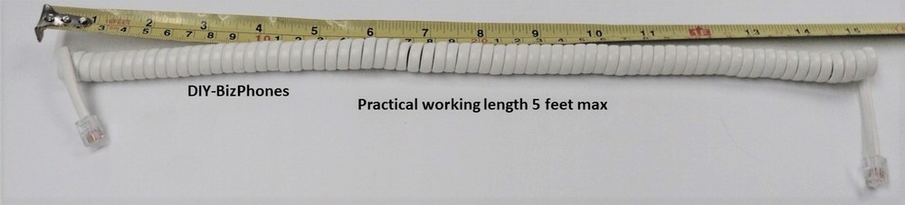5-Pack Bright White 9Ft Poly Edge Phone Handset Cord E220 E300 E320 E350 E550