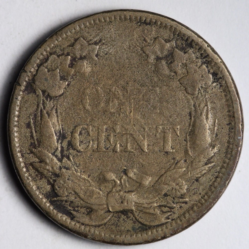 1858 LL Flying Eagle Cent Penny VF/XF E103 AUEN