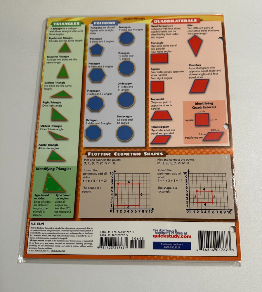 Quickstudy Guides Common Core Math 5th grade& 8th grade&thinkfun math dice