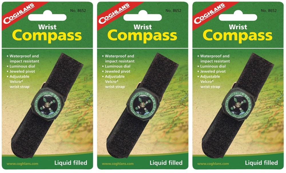 Coghlan's Liquid Filled Wrist Compass (3-Pack)