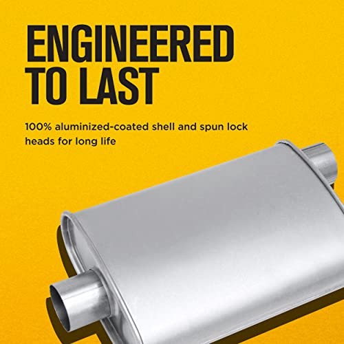 Muffler Deep Performance Tone Inlet 2.25 Pipe Connection Offset Outlet 2.25