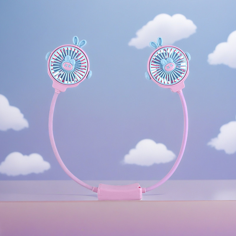 USB & Solar - Powered Visor Fan Hat PInk