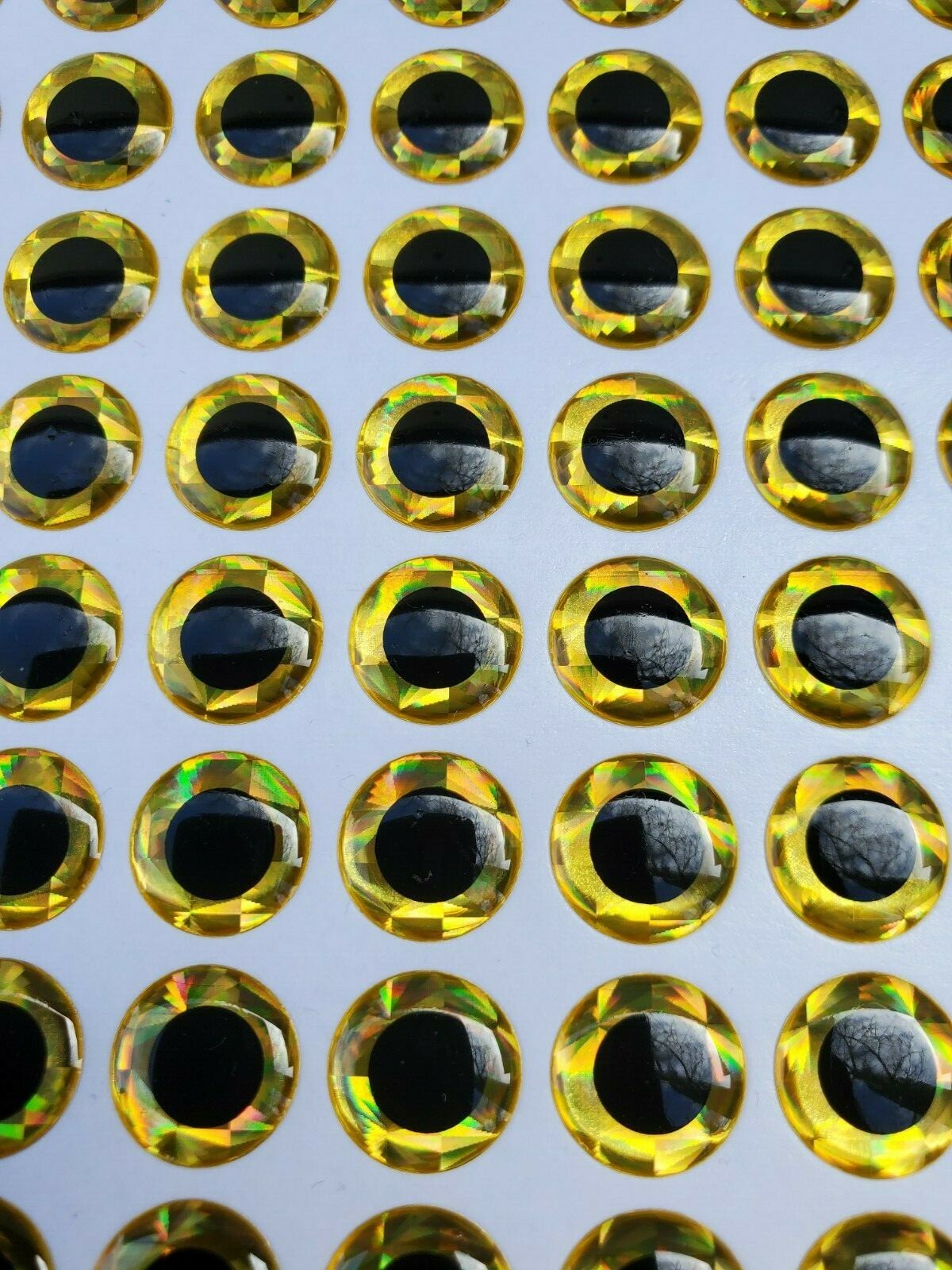 3D Lure Eye Self Stick Gold/black 3mm - 12mm