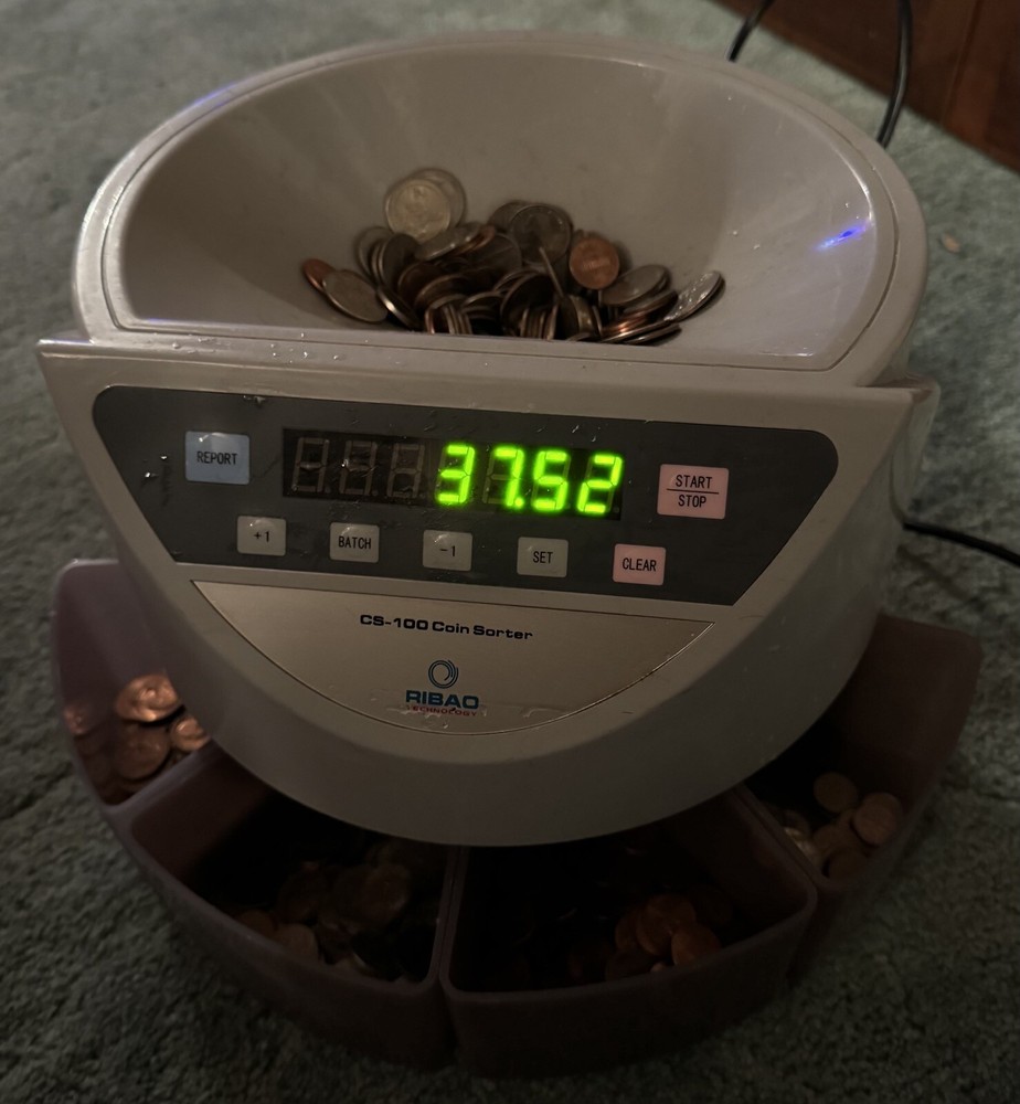 Ribao Technology CS-100 Electronic Coin Sorter Tested & Working