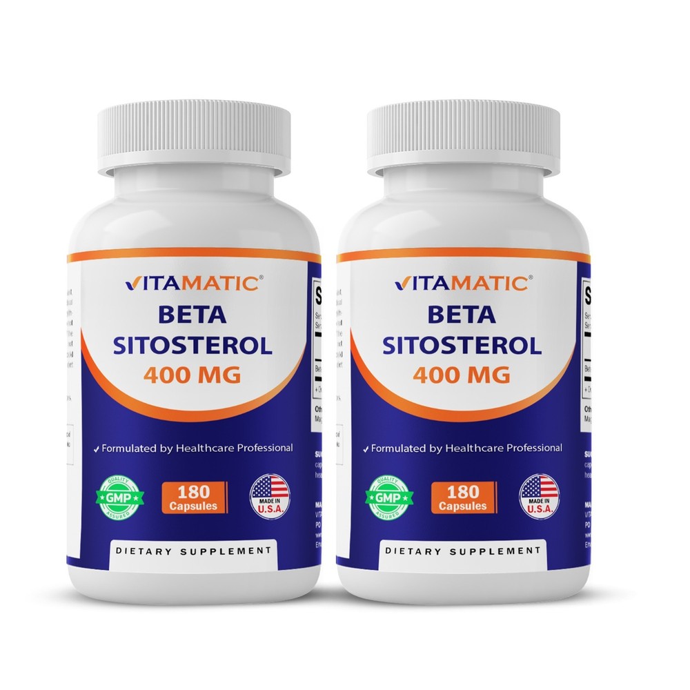 Vitamatic Beta Sitosterol Complex 400 mg 180 Capsules - 2 Pack