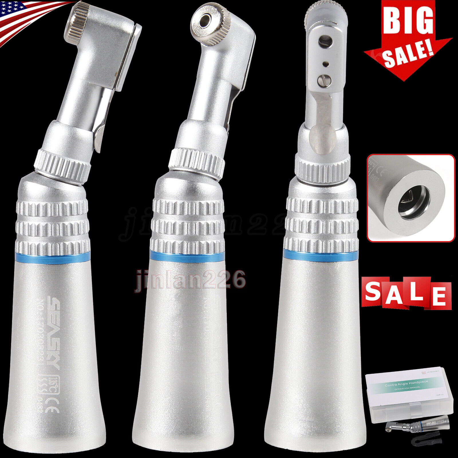 NSK Style Dental Slow Low Speed Contra Angle Handpiece Latch E-Type Attach YP2/4