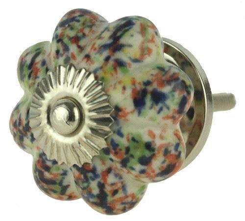 1-3/4" Speckled Ceramic Knob Multi-Colored