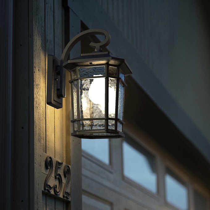 Koda 800 Lumen LED Wall Lantern with Automatic Dusk-to-Dawn Light Sensor