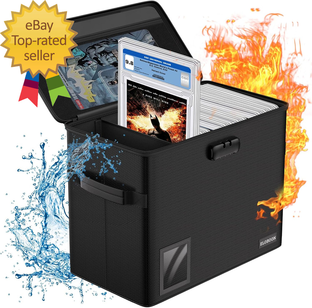 Graded Comic Book Storage for 30 Comics, Fireproof & Water-Resistant