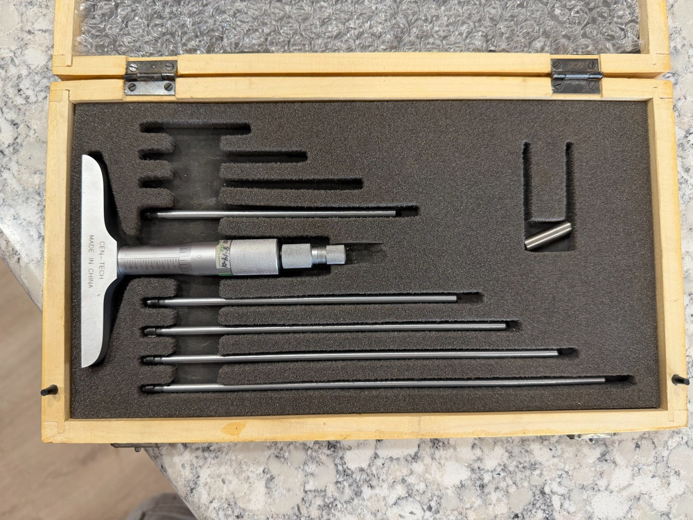 Cen-Tech .001" Extension Depth Micrometer with 0 - 6" Depth (5 Extensions)