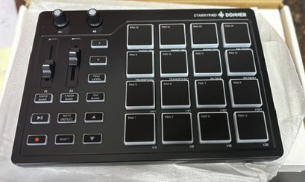 Donner Starrypad MIDI Controller Pad Beat Maker Machine 16 Pad 2 Fader & Knobs