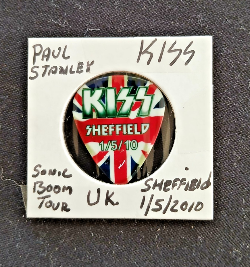 Paul Stanley Kiss Tour Issued Guitar Pick Kiss Sonic Boom 2010 UK Sheffield 2010