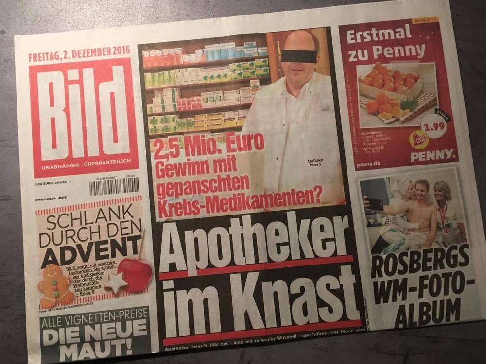 Bildzeitung BILD 02.12.2016 * gift birthday Christmas * Christmas