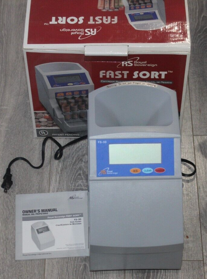 Royal Sovereign FS-3D Fast Sort Automatic Digital Coin Sorter - TESTED