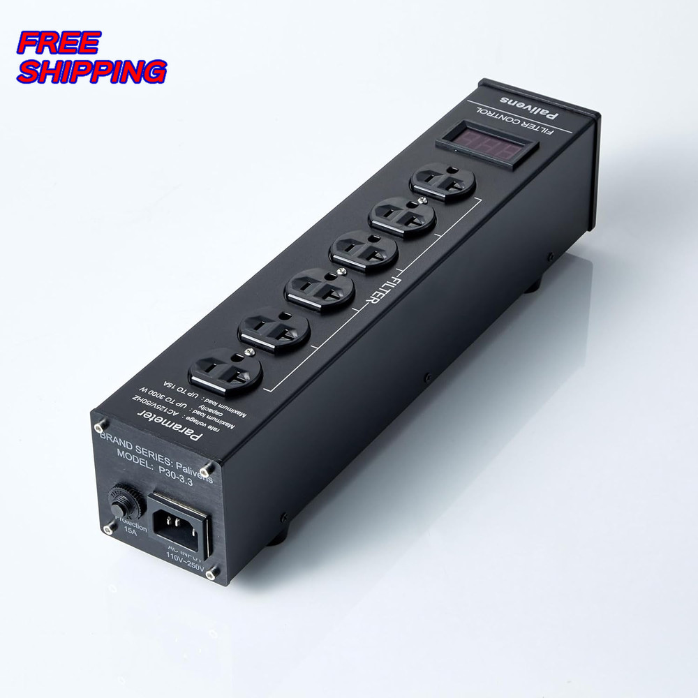 AC Power Filter Power Conditioner w Display 4Ways Power Socket Line Conditioner