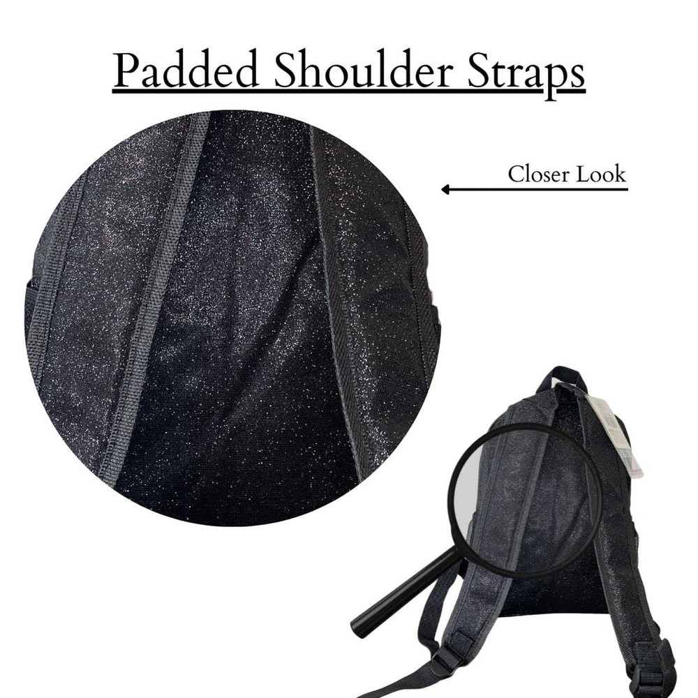 NGIL Canvas School Backpack (Glitter-Black) Glitter-black