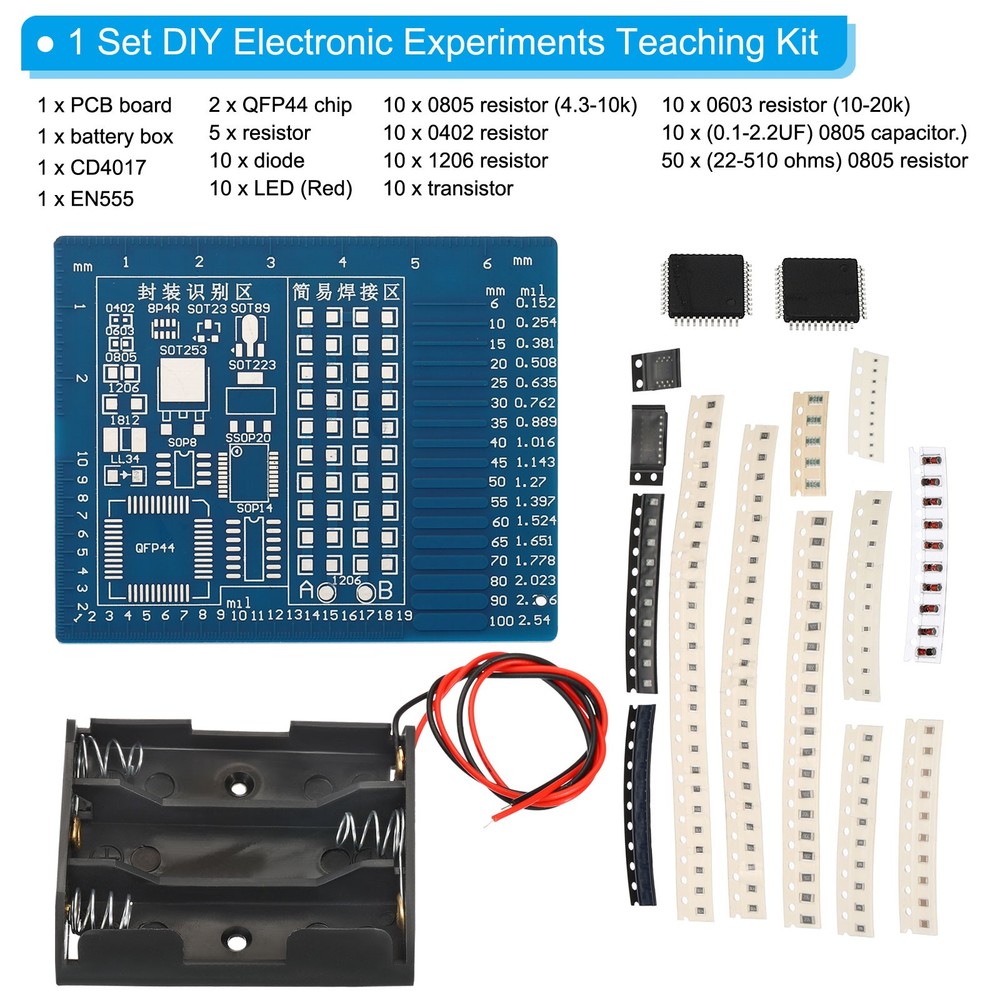 Soldering Practice Board, 1 Set Electronics Kit Prototype PCB Board DIY LED, 5V