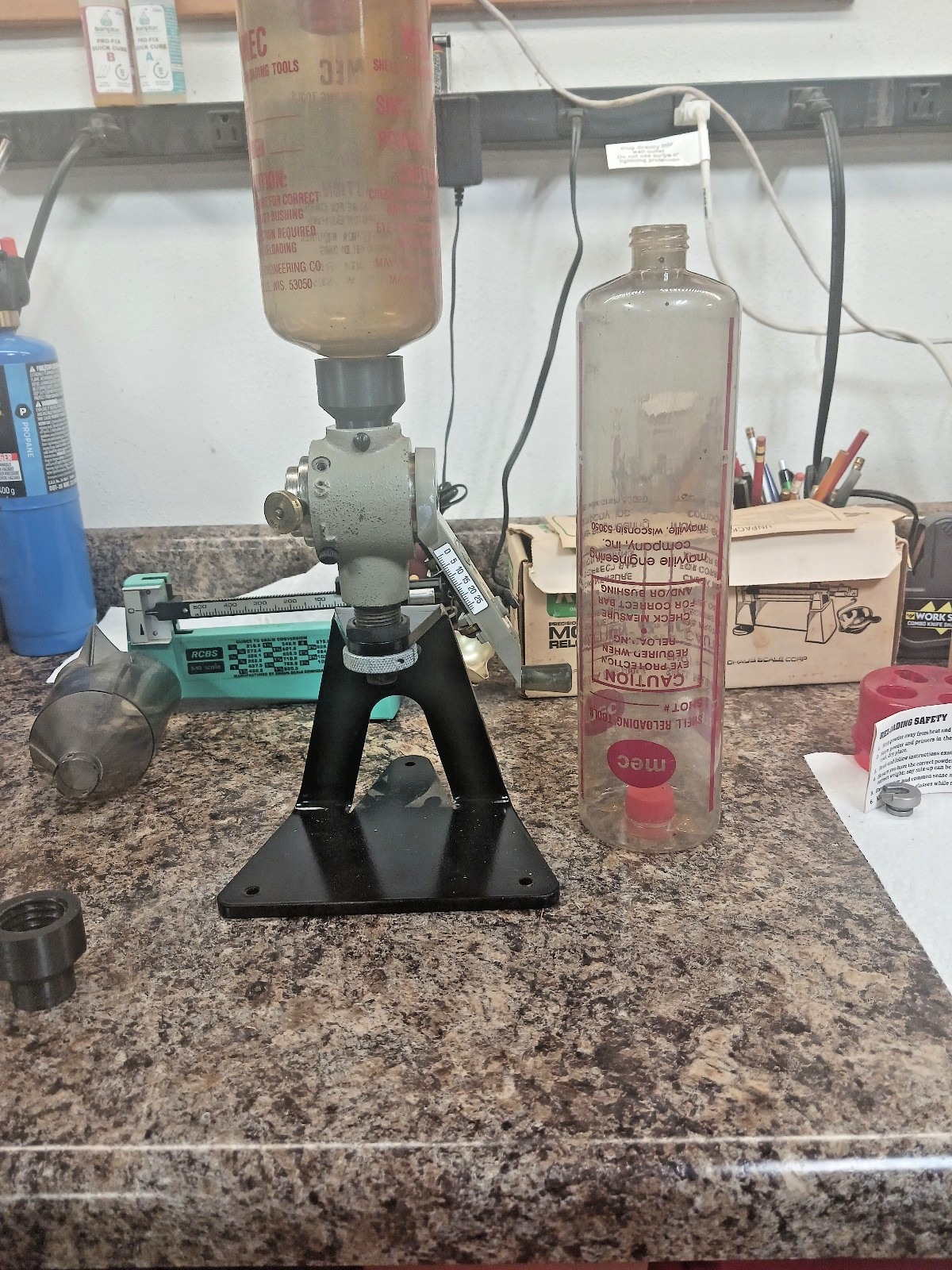 3d Adapter Replaces OHAUS 7200 DU-O-MEASURE Funnel - Converts it to MEC Bottles