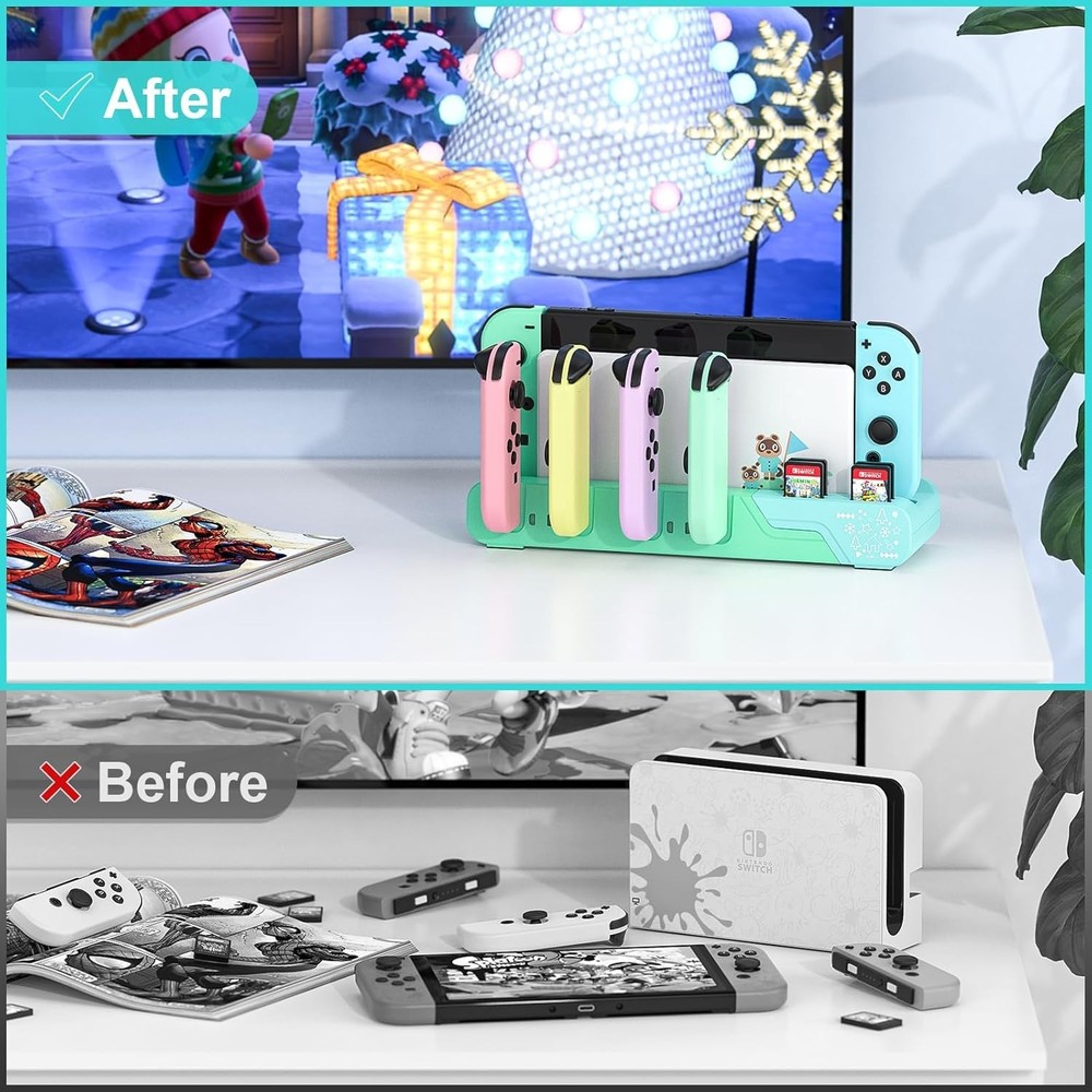Switch Controller Charging Dock - Animal Crossing & Switch OLED Model Joycons, C