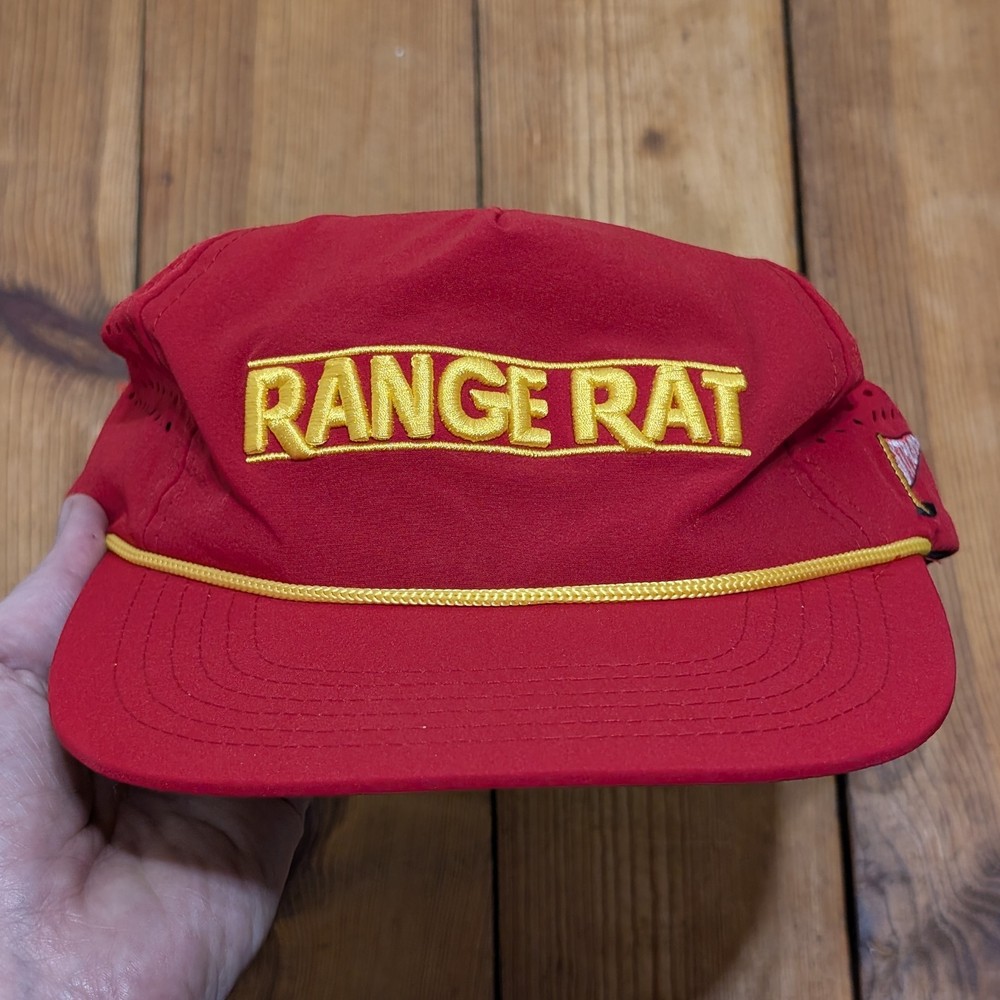Staunch Range Rat Embroidered Rope Trucker Style Snapback Cap Red