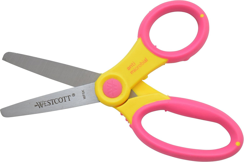 Soft Handle Kids Scissors, Assorted Colors, 5-Inch Blunt, (14596)