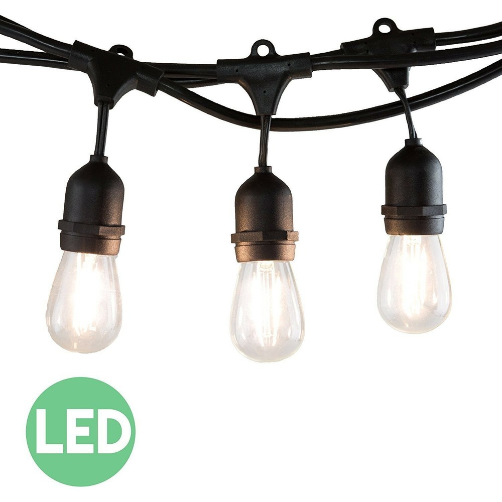 Bioluz LED Outdoor String Lights, 49Ft LED Weatherproof Connectable String Li...