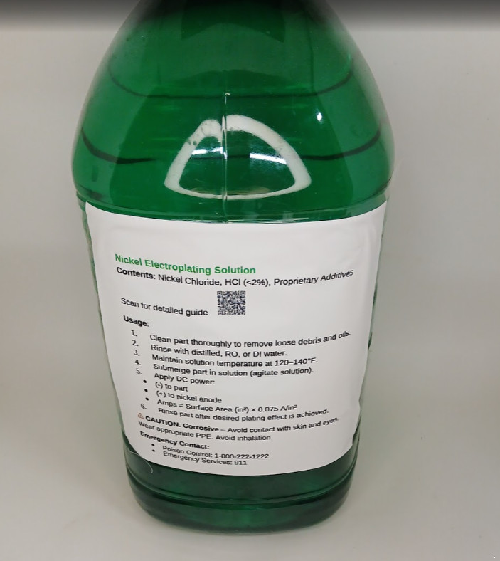 Nickel Finish Solution + Guide |  1 Gallon