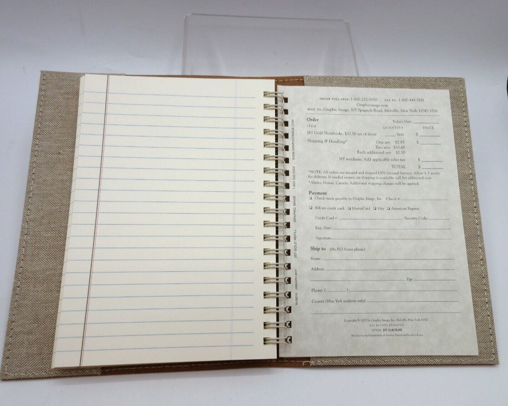 Metropolis Refillable Notebook 7" Leather Cover Spiral Insert Graphic Image Rust