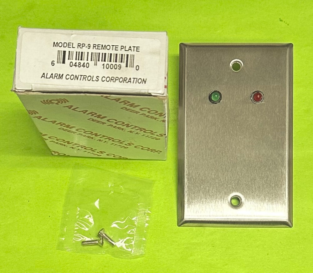 ALARM CONTROLS CORP. RP-9 REMOTE PLATE