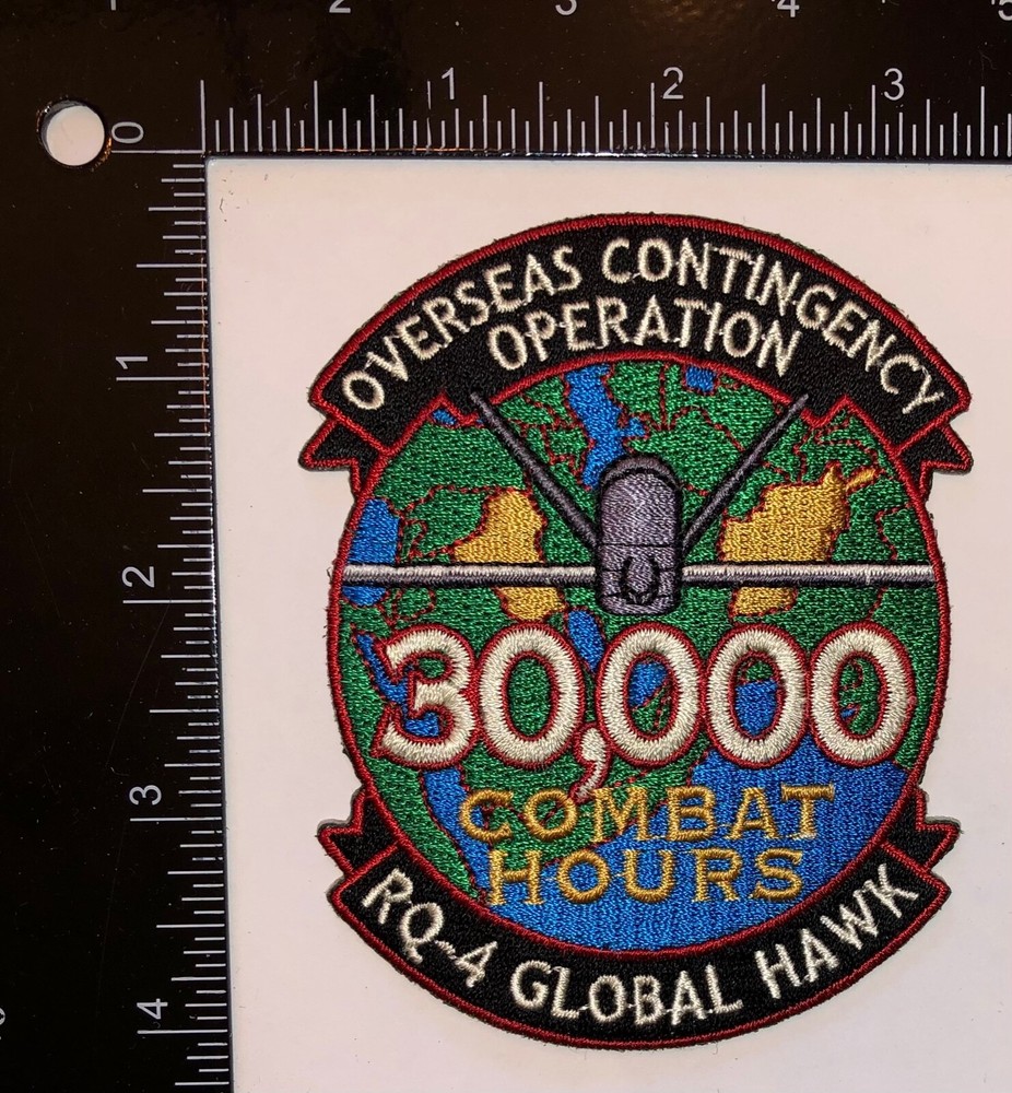 USAF RQ-4 Global Hawk 30,000 Combat Hours Overseas Contingency Operations Patch