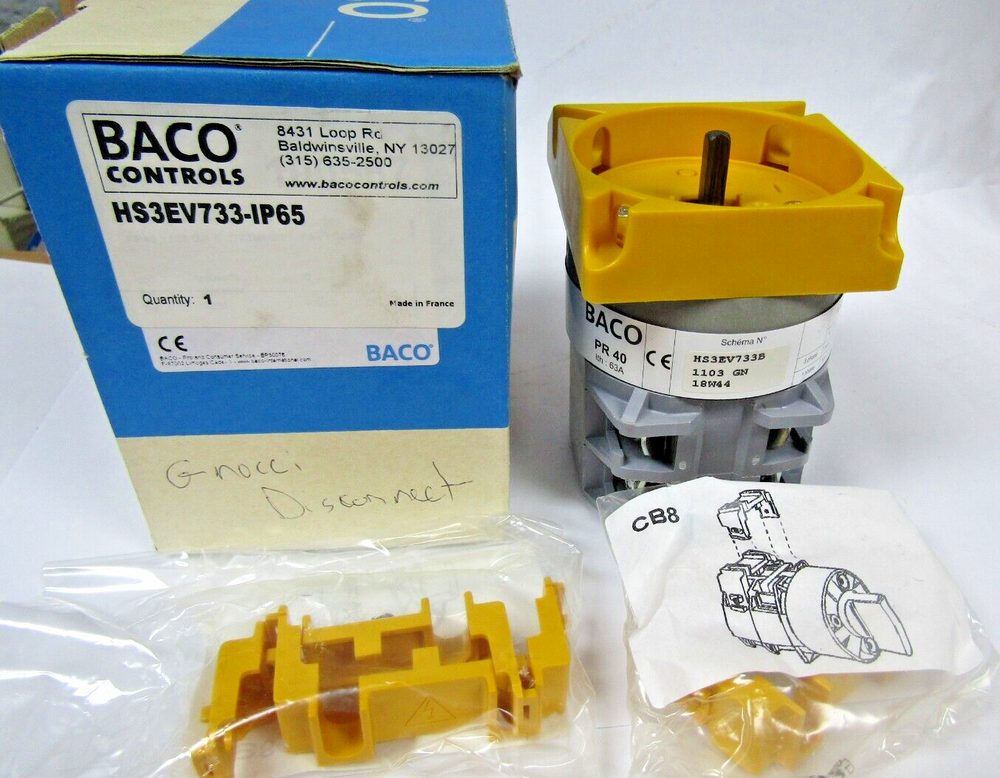 🔥 NEW BACO CONTROLS HS3EV733-IP65 ROTARY CAM SWITCH DISCONNECT OPERATOR 50 AMP