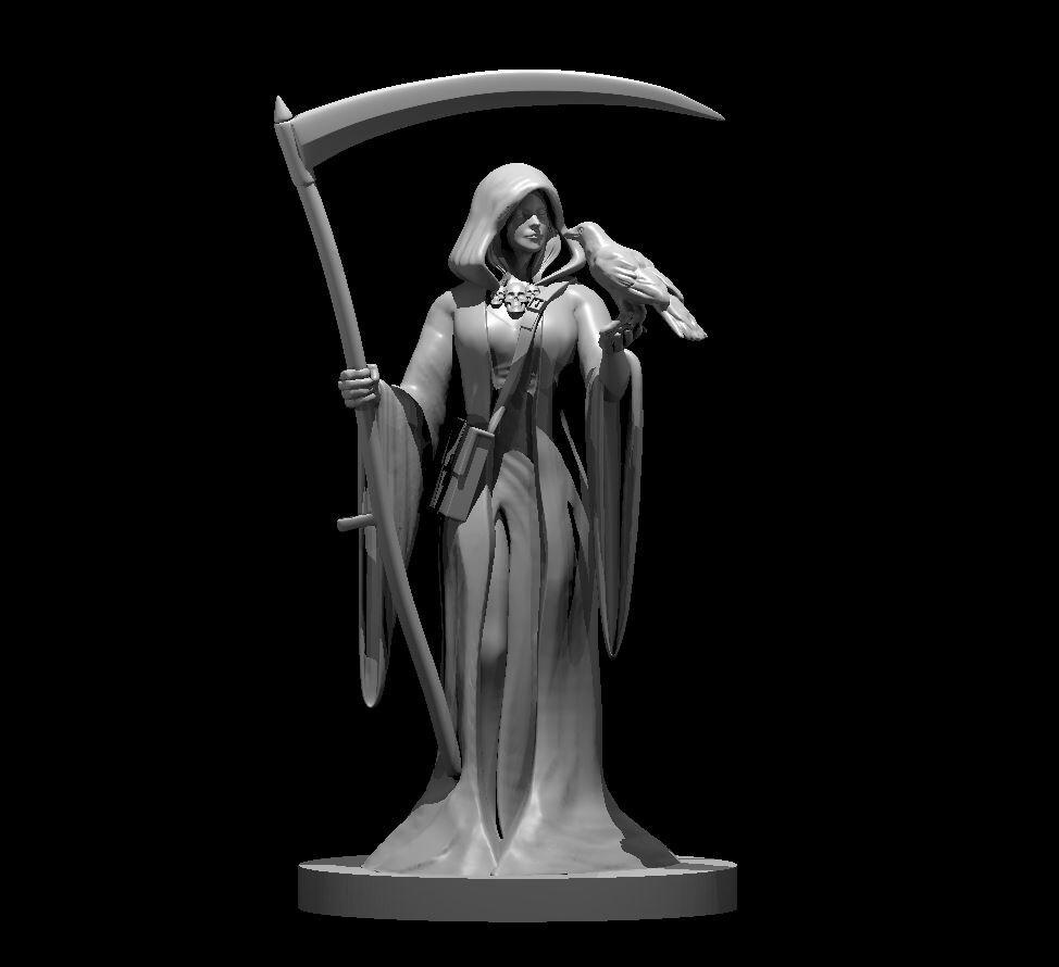 Human Female Necromancer Wizard 28mm D&D Tabletop Miniature