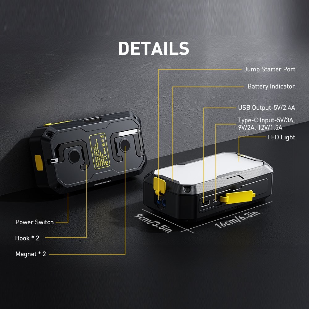 12V Emergency Multi-functional Power Start Charging Supply Starting Car Portable