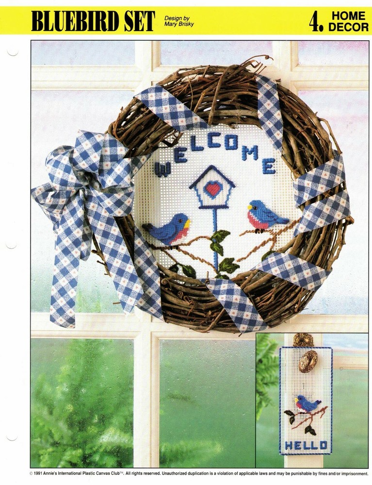 Bluebird Sampler Set Plastic Canvas Pattern By Annie's Attic