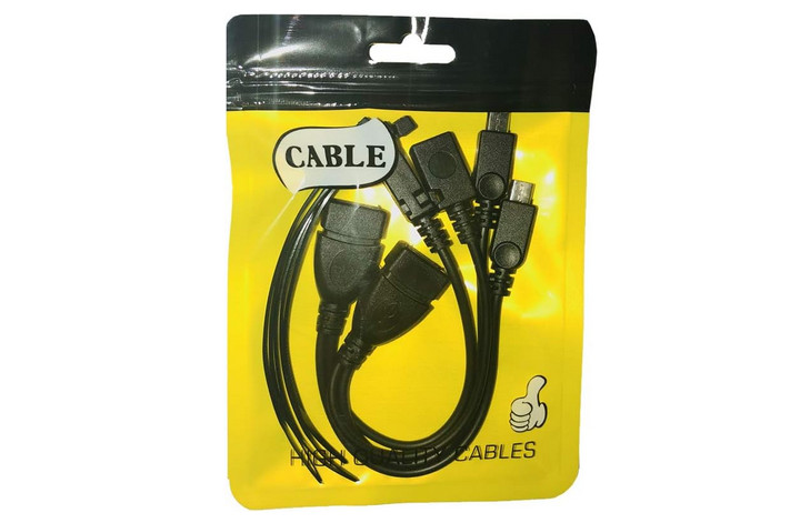 AuviPal 2-in-1 Micro USB to USB Adapter (OTG Cable + Power Cable) 2 Pack