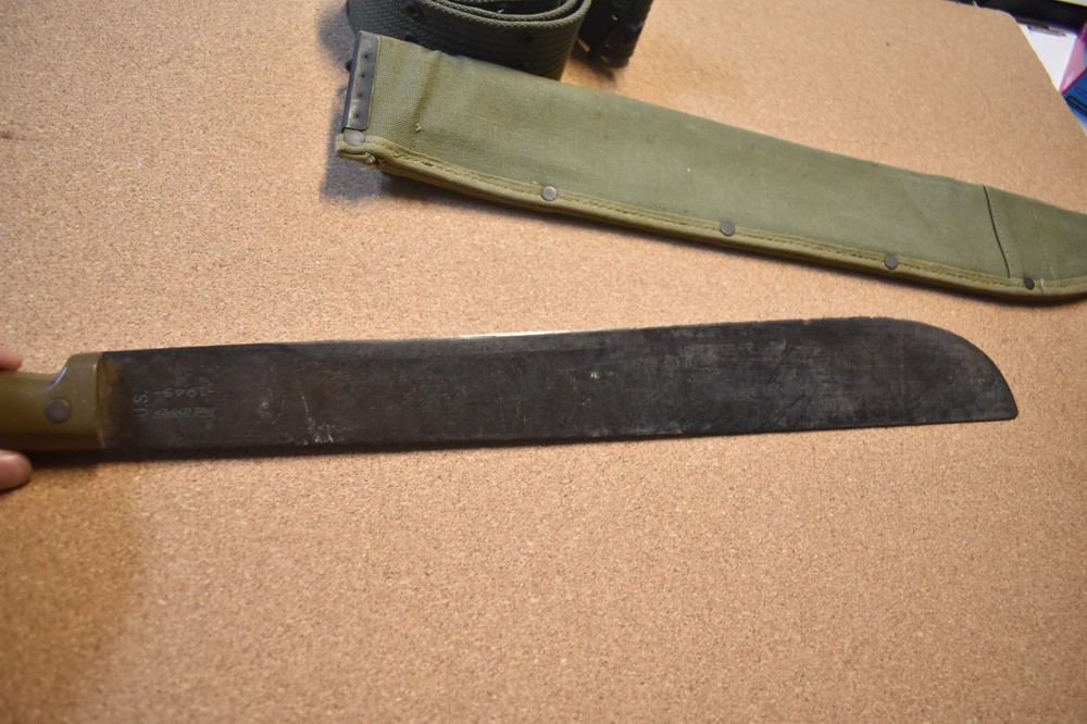WW2 US Navy 1942 Machette w/ Web Belt