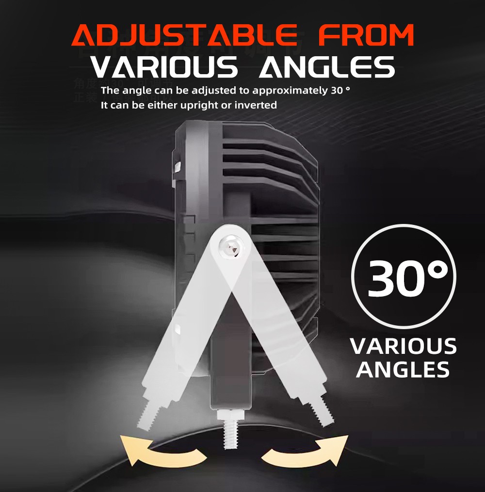 2x 6" Laser LED Motorcycle Driving Fog Spot Light Auxiliary Lamp White+Amber DRL