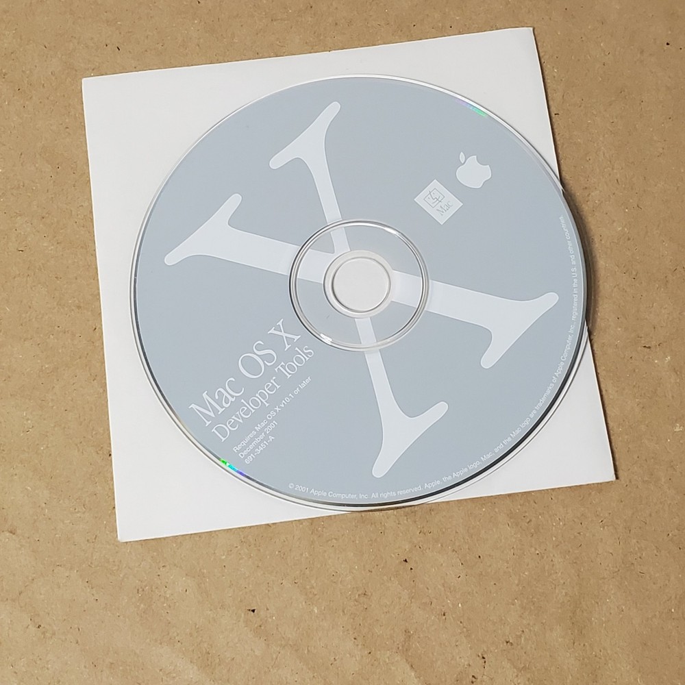 2001 Apple Mac OS X 10.1 Developer Tools Install Disc CD.
