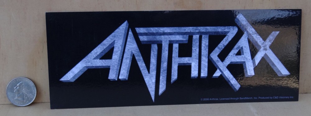 ANTHRAX LOGO  PEEL & STICK STICKER 8 " X 3 "