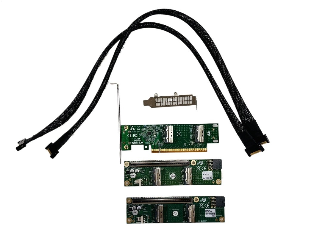 PCIe 5.0 x16 to MCIO 8i SFF-TA-1016 to X8 X8 Bifurcation Adapter Riser Card US