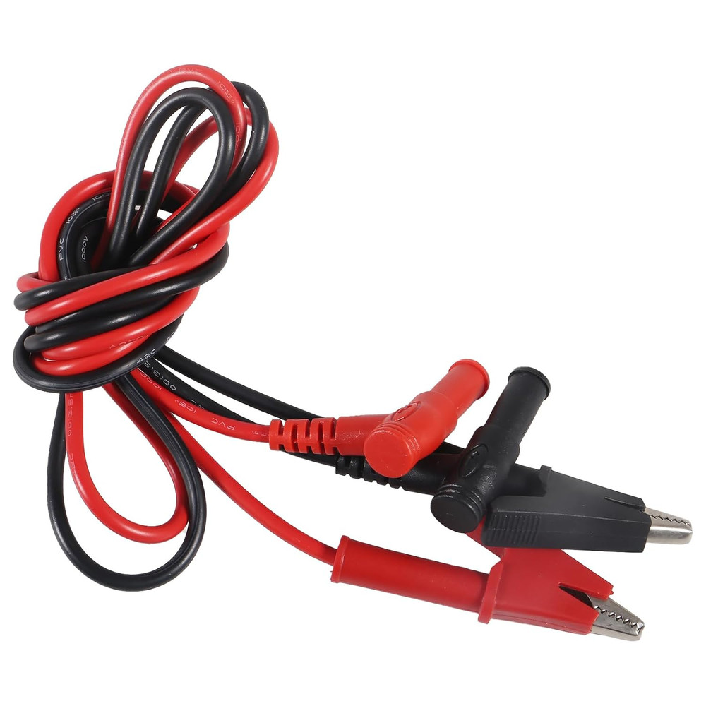 2Pcs Multimeter Test Leads Banana Plug Right Angle to Alligator Clips Soft Test