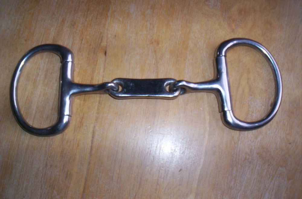 Used Stainless Dr. Bristol Link Eggbutt Bit  4 3/4" Jointed  Mouth