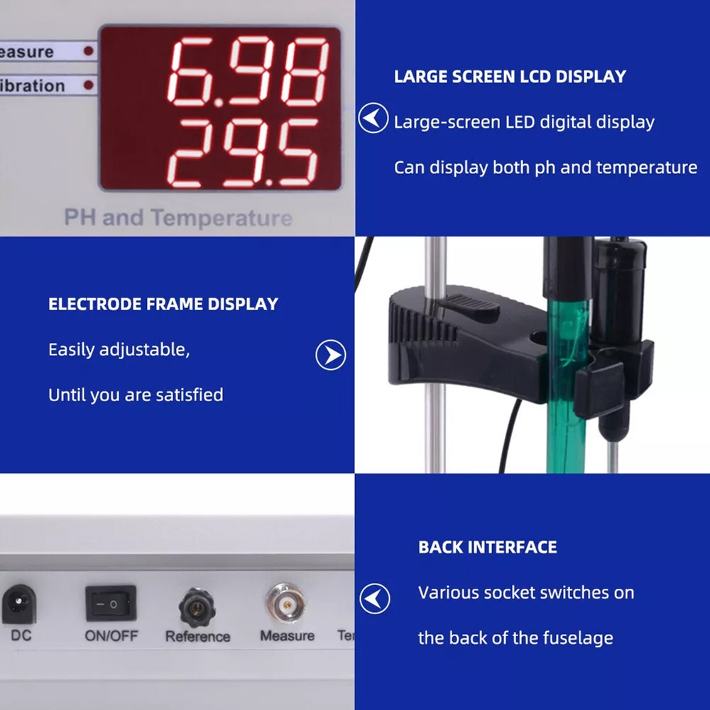 PHS-3C 2 In 1 PH Desktop New Automatic Calibration Acidity Meter PH/Temp Tester