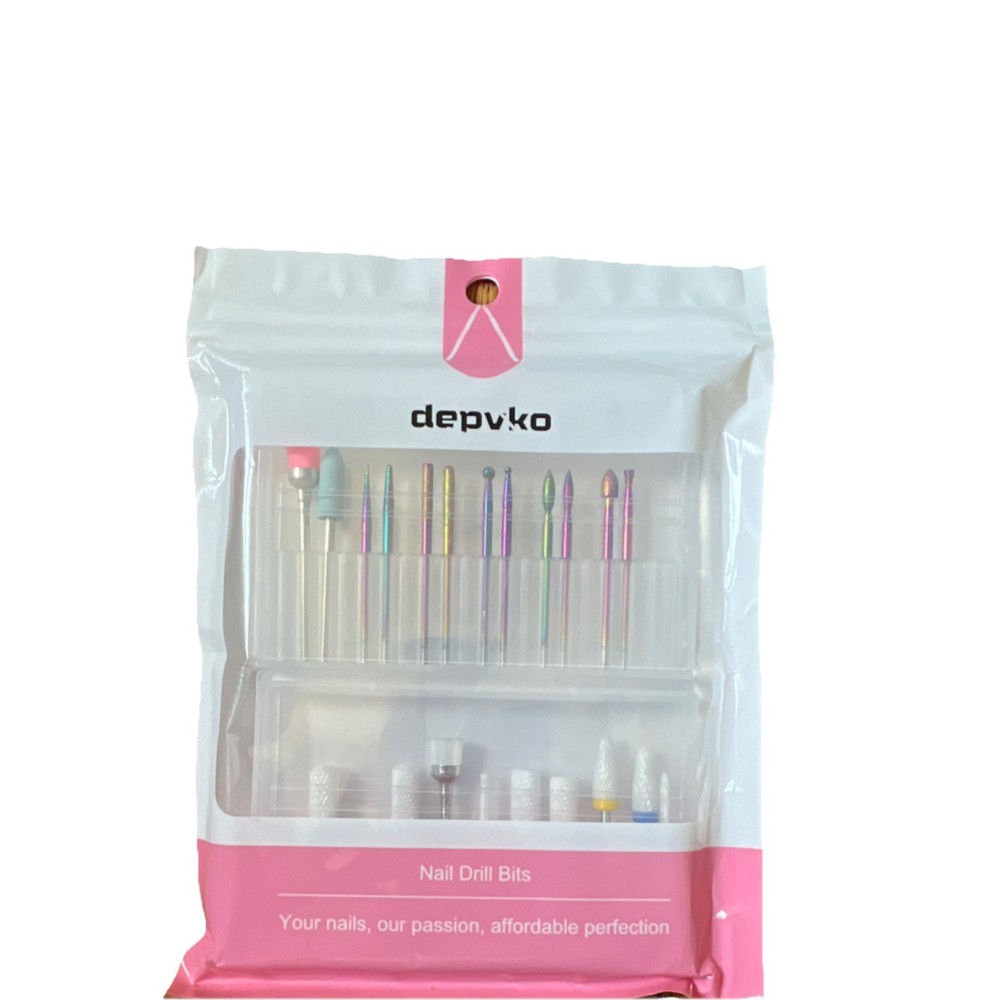 depvko Multifunction Nail Drill Bits Set Multicolor Metal Ceramic