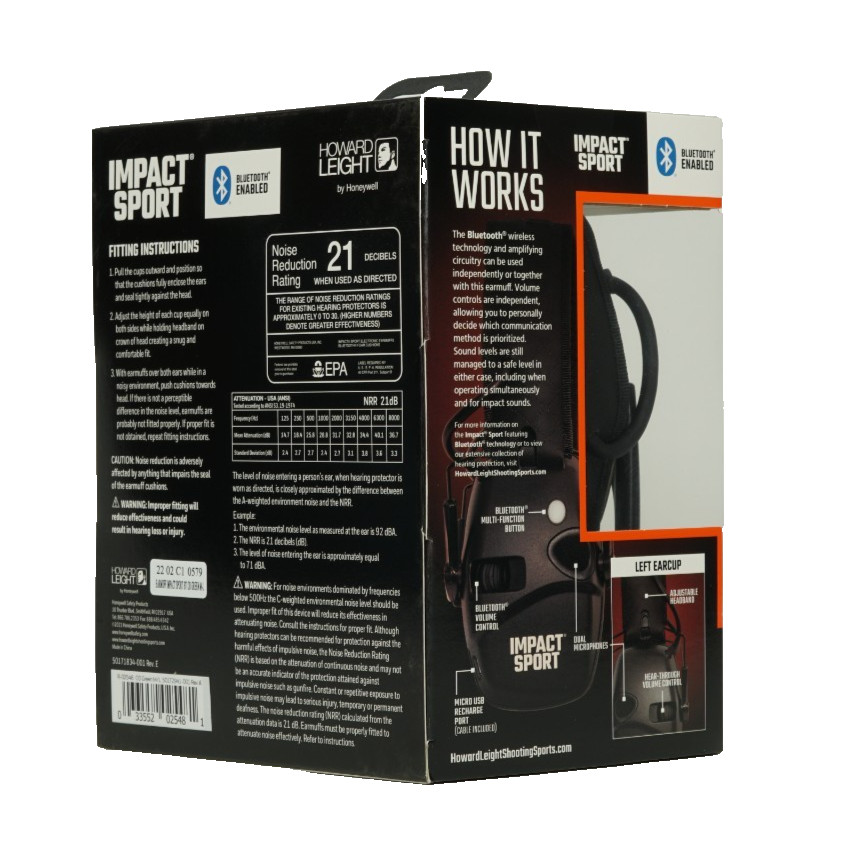 Howard Leight Impact Sport BLUETOOTH 21NRR Shooters Electronic Earmuff / OLIVE